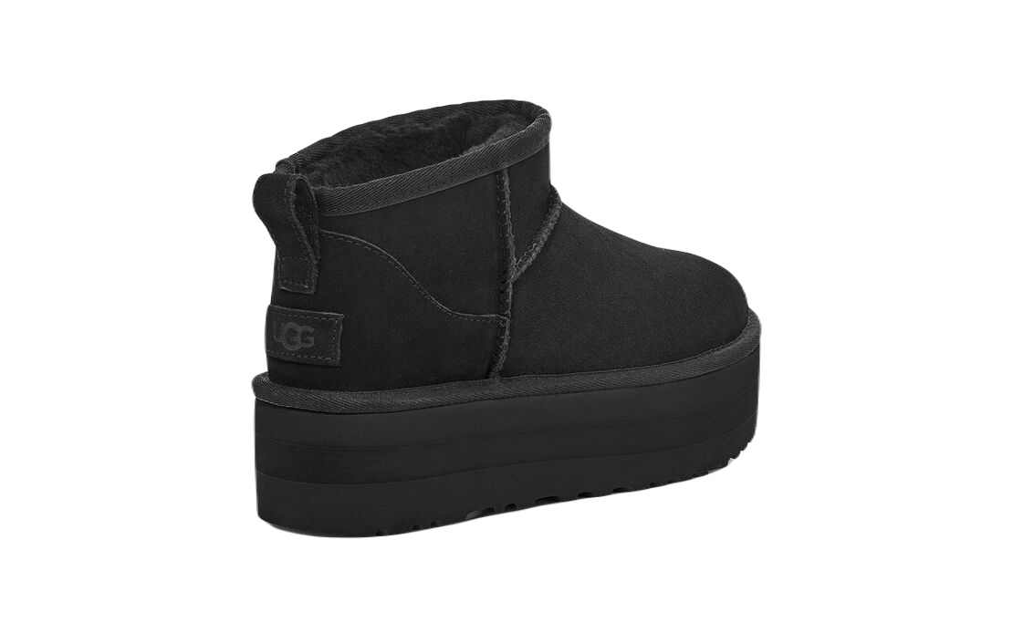 Double Boxed  269.99 UGG Classic Ultra Mini Platform Boot Black Double Boxed