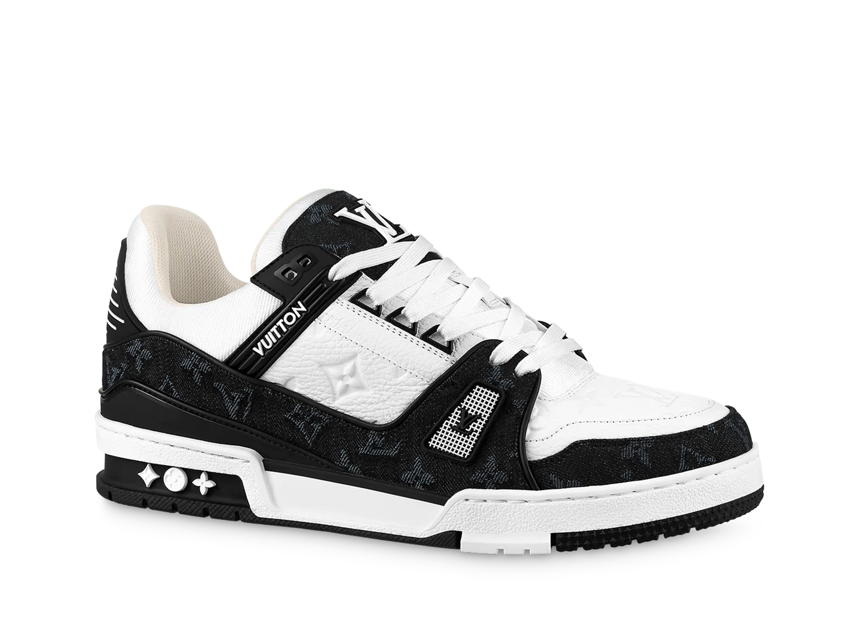 Louis Vuitton Black/Grey Leather LV Trainer High Top Sneakers Size 43 Louis  Vuitton