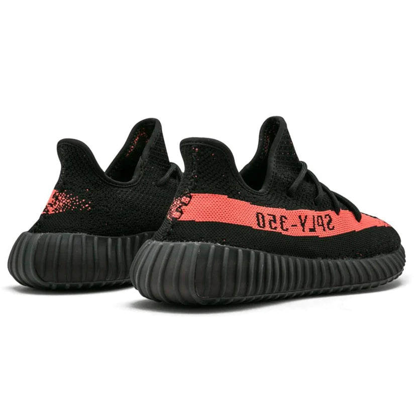 adidas Yeezy Boost 350 V2 Core Black Red Stripe Double Boxed