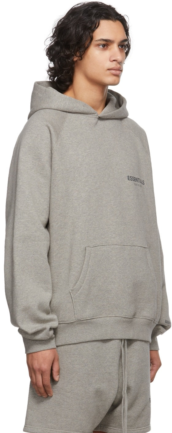 FEAR OF GOD ESSENTIALS CORE PULLOVER HOODIE DARK HEATHER OATMEAL