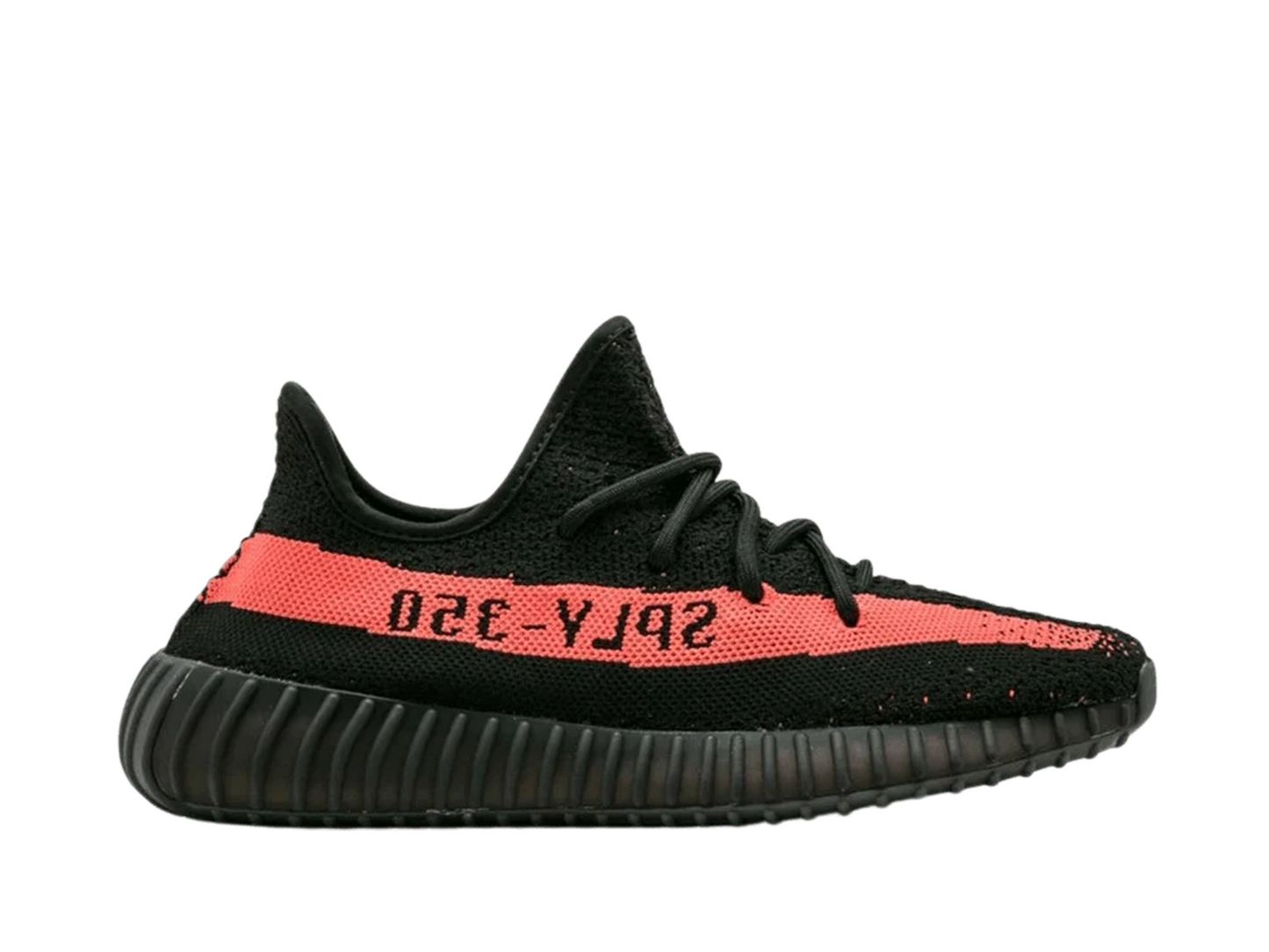 adidas Yeezy Boost 350 V2 Core Black Red Stripe Double Boxed